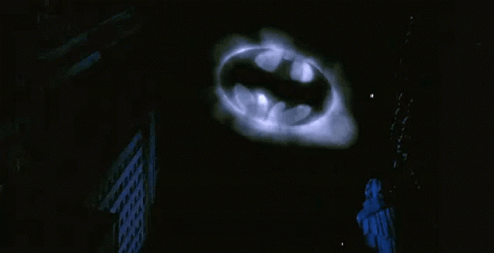 Bat Signal Silhouette At Night GIF