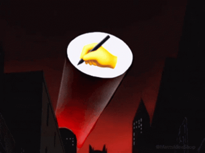 Bat Signal Yellow Hand Writing Emoji GIF