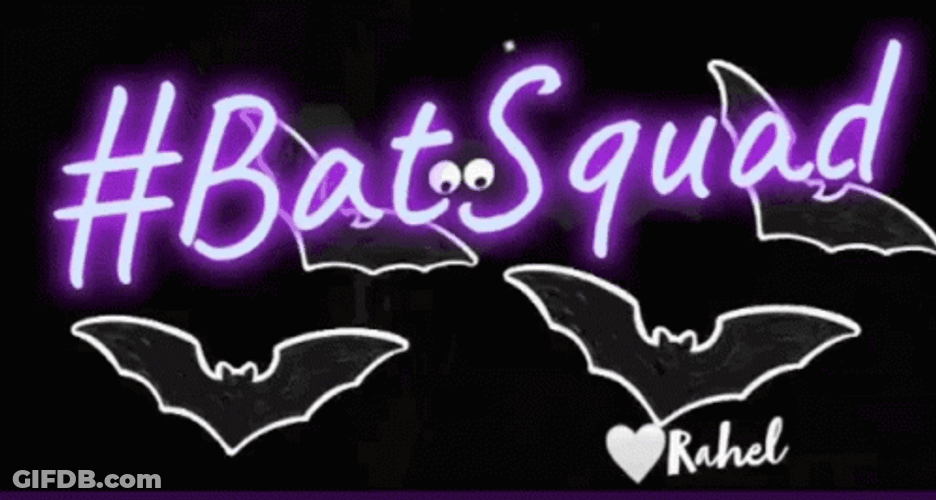 Bat Squad Purple Neon Sign GIF