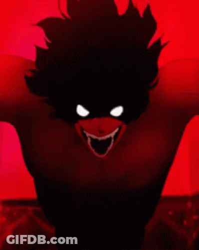 Bat With Cross On Head On Red Background GIF