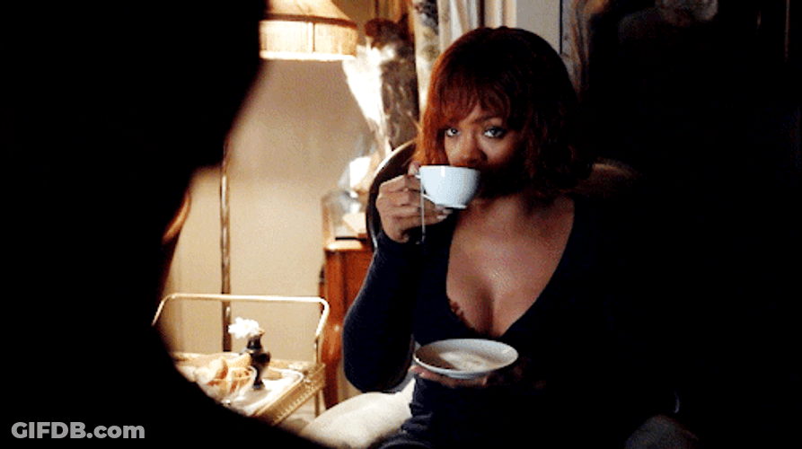 Bates Motel Rihanna Sips Tea GIF