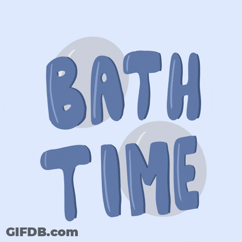 Bath Time Blue Text Bubbles GIF