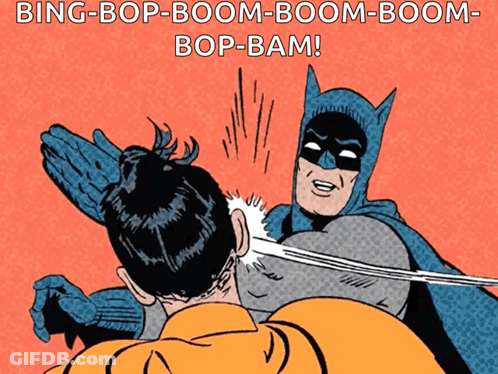 Batman And Robin Bing-Bop-Boom-Boom-Boom-Boom GIF