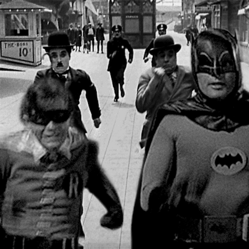 Batman And Robin Running Away GIF