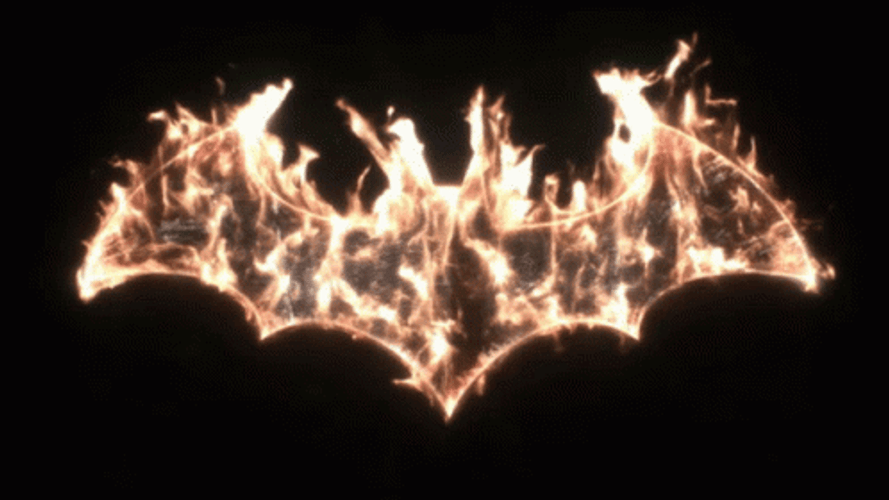 Batman Arkham City Burning Logo GIF