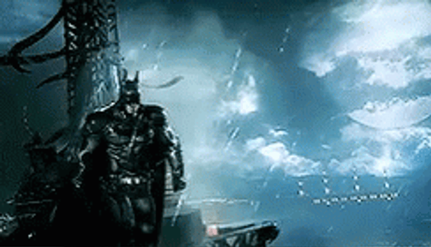 Batman Arkham City Tower Jump GIF
