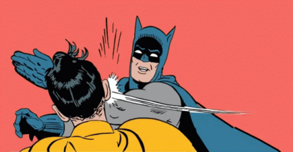 Batman Bitch Slap Robbin GIF