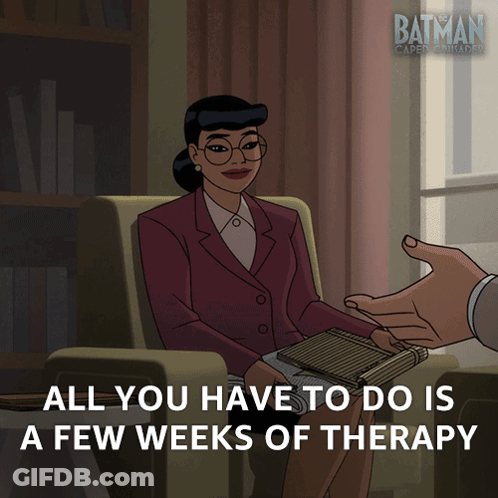 Batman Caped Crusader Woman Talking To Doctor GIF