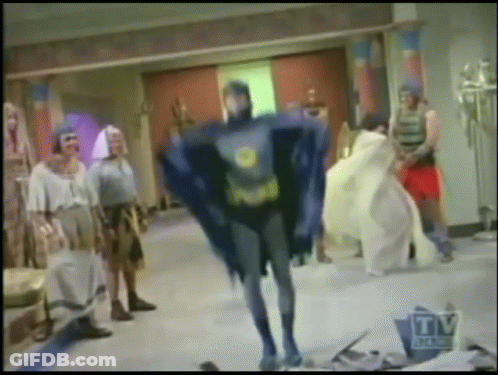 Batman Costume Dancing On TV Show GIF