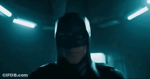 Batman Costume Man Dark Room Saying I'm Man GIF