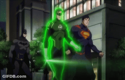 Batman Green Lantern And Superman Standing Together GIF