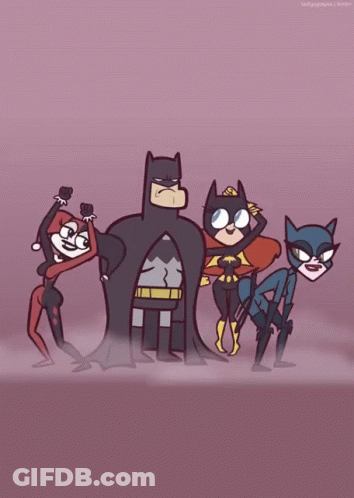 Batman Harley Quinn And Catwoman GIF