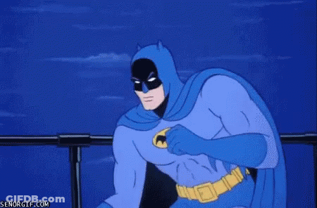 Batman In Blue Cape And Mask Running GIF