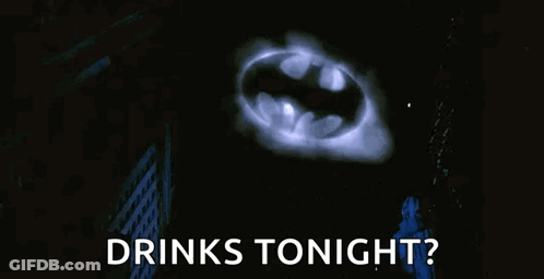 Batman Logo Glowing Drinks Tonight GIF