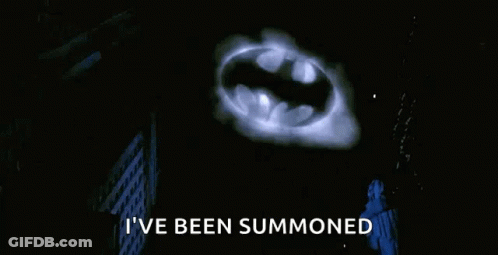 Batman Logo Glowing Says Ive Been Summoned GIF