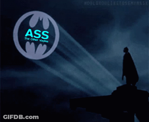 Batman Silhouette In Front Of Logo GIF