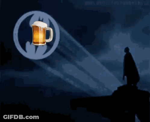 Batman Silhouette With Beer Mug GIF