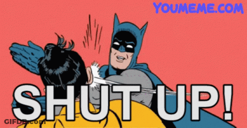 Batman Slapping Robin Shut Up GIF