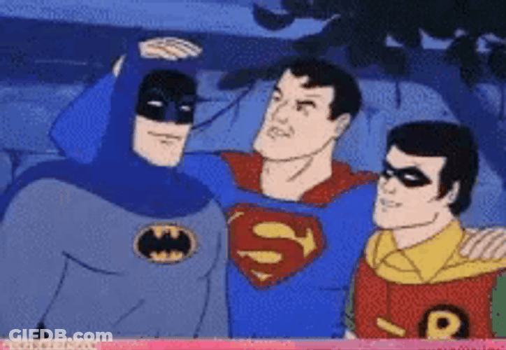 Batman Spiderman Robin Comic Number 1 GIF