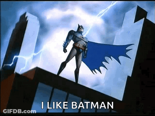 Batman Standing On Building Saying I Like Batman GIF