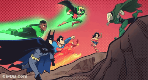 Batman Superman Flash And Wonder Woman GIF