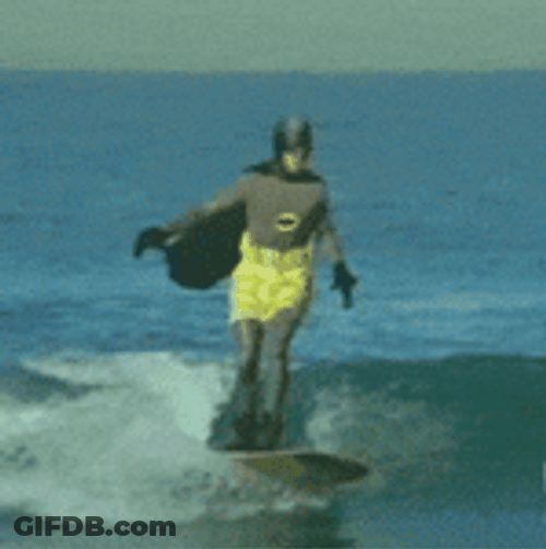 Batman Surfing Yellow Short GIF