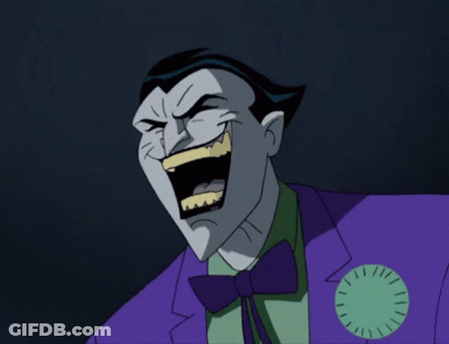 Batman Villain Closed Eye Joker Laughing GIF