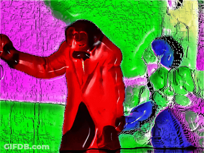 Baton Spinning Cute Trippy Monkey GIF