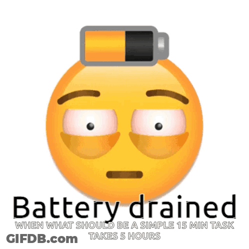 Battery Drained Smiley GIF