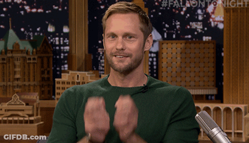 Batting Eyelashes Alexander Skarsgard Jimmy Fallon GIF