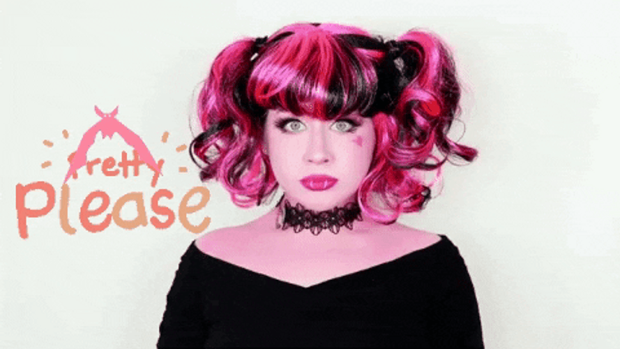 Batting Eyelashes Pretty Please Goth Girl GIF