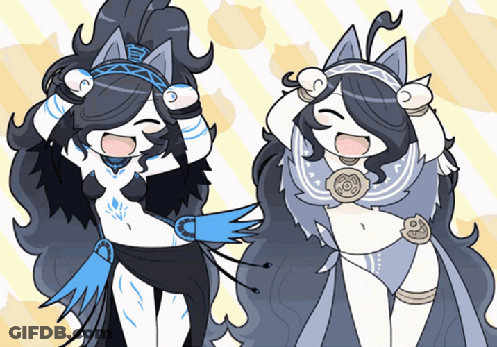 Battle Cats Girls Dancing Anime GIF