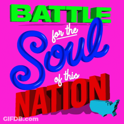 Battle For This Nation's Soul In Blue And Red GIF