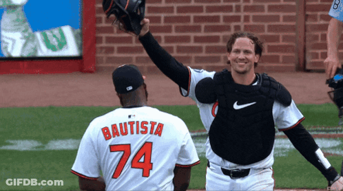 Bautista Is Wearing Number 74 On His Back GIF