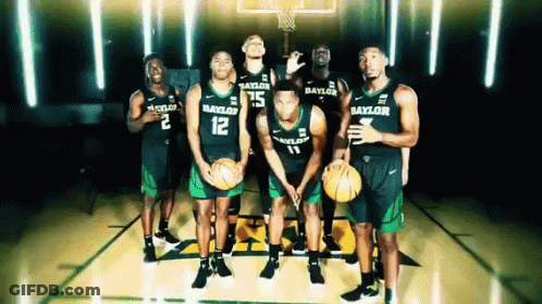 Baylor Basketball Players Posing For Photo GIF