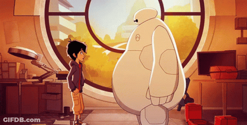 Baymax And Big Boy Love Hug GIF