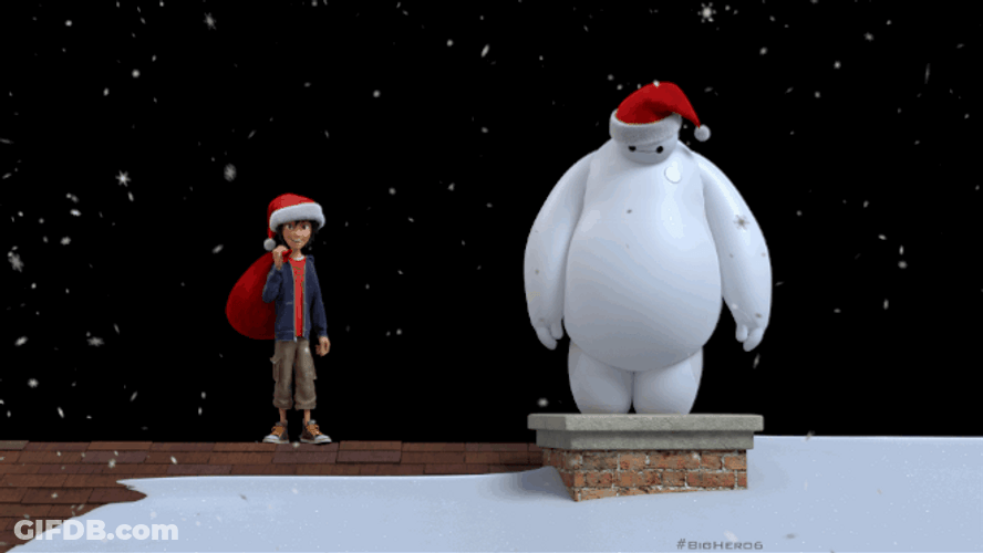 Baymax  Slipping In Chimney On Feliz Navidad Night GIF