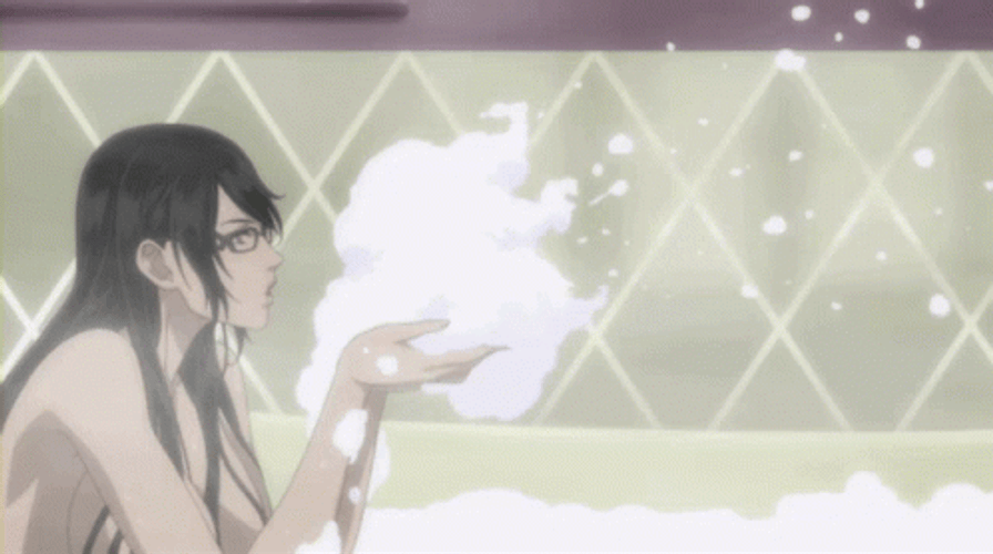 Bayonetta Anime Bath Tub Bubbles GIF
