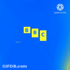 BBC CBeebies Yellow Letters Blue Background GIF