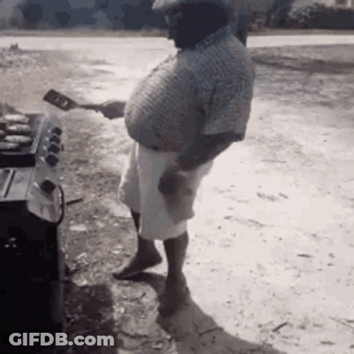 Bbq Grilling Chubby Man Dancing GIF