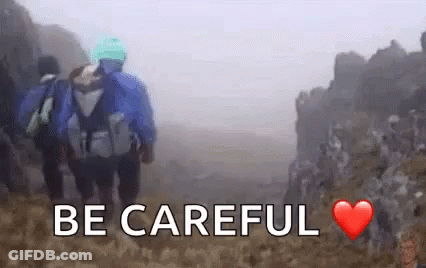Be Careful Sign With Heart GIF