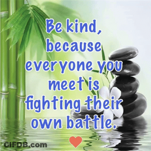 Be Kind Because Everyone You Meet Is Fighting Their Own Battle Poster GIF