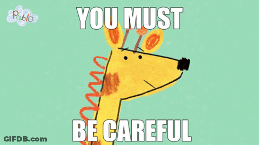 Be Safe Cute Cartoon Giraffe GIF