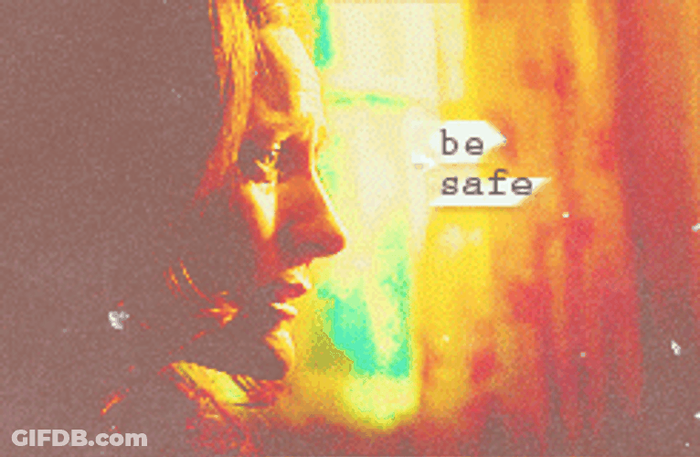 Be Safe Trippy Retro Design GIF