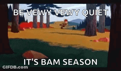 Be Vewy Vewy Quiet It's Bam Season Man Walking Through Forest GIF
