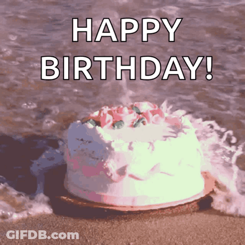 Beach Birthday Cake GIF