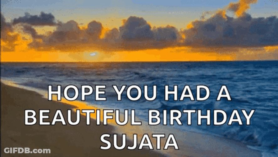 Beach Birthday Message To Sujata GIF