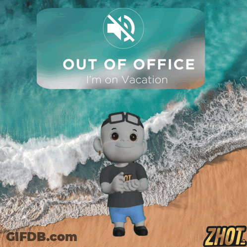 Beach Cartoon Out Of Office I'm On Vacation GIF
