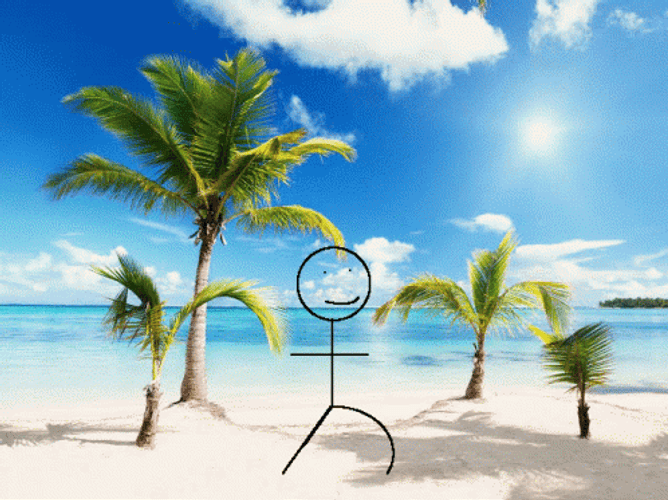 Beach Dancing Stick Man GIF