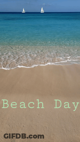 Beach Day Written In Sand GIF